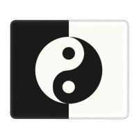 Yin Yang Black And White Mouse Pad Square Non-Slip Rubber Mousepad for Gaming Computer Mystical Buddha PC Desk Mat Office Decor