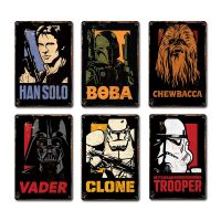 Minimalistic Vintage Metal Tin Sign Plaque - Disney Movie Star Wars Darth Vader Yoda โปสเตอร์สำหรับผับ,บาร์,Man Cave, Club - Wall Art Decor