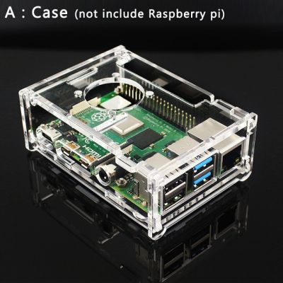【♘COD Free Cas♘】 fuchijin77 Raspberry Pi 4เคสอะคริลิกกล่องใสพัดลมซีพียูเย็นสำหรับ Raspberry Pi 4รุ่น B