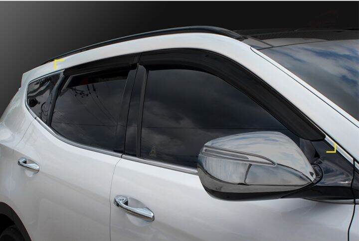Smoke Chrome Window Visors For Hyundai Santa Fe XL 2013-2019 4pc Vent Deflectors
