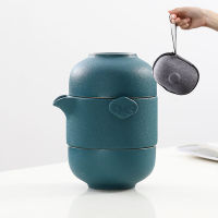 Wourmth Tea Mugs Ceramic Kungfu Tea Cup With filter, Portable Teapot Outdoor Travel Tea set and Storage Bag Ceramic Gift Teaware