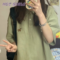 Hot Girls เสื้อแขนสั้น แขนสั้นเสื้อยืด เสื้อ poloการออกแบบสไตล์วิทยาลัยอเมริกัน วินเทจ 2023 NEW WPL23900EV 37Z230912