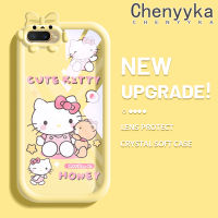 เคส Chenyyyka สำหรับ OPPO เคส A12 A11K A7 A5s A12s ลายการ์ตูนน่ารักลายแมวฮัลโหลลูกแมวน่ารักใหม่อัปเกรดกันกระแทกแบบใสซิลิโคนสีนิ่มเคสมือถือเคสป้องกันโปร่งใสลายกล้องถ่ายรูปสร้างสรรค์