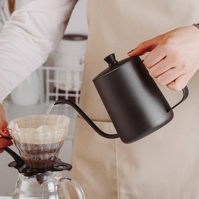 กาดริปกาแฟ สแตนเลส เครื่องชงกาแฟมือ หม้อกาแฟ ดริปกาแฟ ชุดดริปกาแฟ อุปกรณ์ชงกาแฟ Black Stainless Coffee Drip Pot By Grandmaa