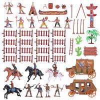 1 Set of Indian Model Decoration Useful Practical Durable Abundant Creative Indian Model Western Cowboy Model Carriage Model