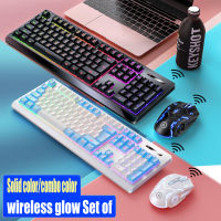 KM01 Wireless Luminous Rechargeable Keyboard And Mouse Set Type-C อุปกรณ์เสริมคอมพิวเตอร์คีย์บอร์ดและเมาส์ภายนอก