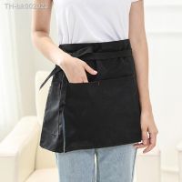 ❖☞■ Unisex Kitchen Apron Solid Color Anti-oil Short Half Waist Apron Restaurant Server Waiter Tool Cleaning Women Men Apron