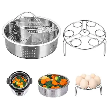 3pcs/set Pressure Cooker Accessories Stainless Steel Steam Basket With Egg  Steamer Rack, Divider Fo