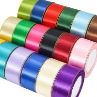 5Yards 40mm Golden Edged Satin Ribbon Gift Packaging Rope Wrapping Christmas DIY Material Gift Wrapping  Bags