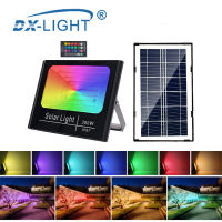 Solar RGB LED Flood Light IP67 Outdoor RGB Floodlight 100W-300W Recharge Solar Reflector Wall Light Street Garden Porch Lamp