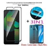 VIVO Y11 Y12 Y15 Y17 Y19 S1 Pro V15 V17 V19 Y91 Y93 Y95 V11iฟิล์มแก้ว3-In-1กระจกเทมเปอร์ปกป้องหน้าจอฟิล์มเลนส์Clearกลับ