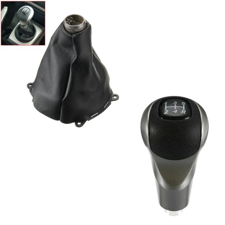 cw-car-manual-leather-gear-shifting-dust-boot-with-shift-head-5-speed-knob-ball-stick