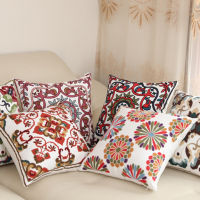 Bohemia Printing Pillow Towel Embroidered Four-corner Cushion Floral Waist Back Backrest Headrest For Home Swing Chair Outdoor