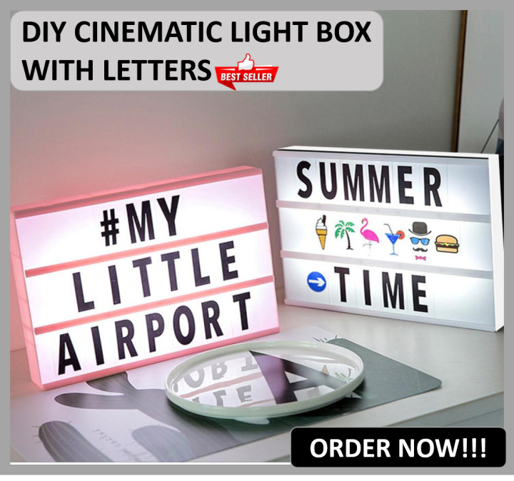 Lote De 8 Letreros Luminosos LED Tipo Cine A4 - Personalizables Para Bodas, Fiestas Y Tiendas - Little Lovely