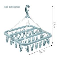 J14ที่แขวนที่ตากผ้าแบบพับได้แบบคลิปหนีบถุงเท้ากันลมราวตากใช้ในครัวเรือนสำหรับเด็กเก็บชุดชั้นในพลาสติก
