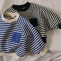 ◆✷✁ เสื้อผ้าเด็กเสื้อยืดเด็ก Stripe Bottomed Longsleeve เสื้อยืดชายหญิงฤดูใบไม้ผลิ Bottomed เสื้อเด็กเสื้อผ้าเด็กชาย