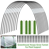 New Greenhouse Hoops Grow Tunnel Garden Hoops Kit with Spikes and Clips Detachable Fiberglass Grow Tunnel Frame Reusable