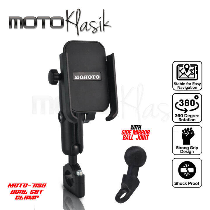 MOKOTO CELLPHONE HOLDER FULL ALLOY / UNIVERSAL 360° ROTATABLE MOBILE