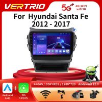 Android12สำหรับ Hyundai Santa Fe3 2012-2017วิทยุติดรถยนต์ระบบนำทางเครื่องเล่นภาพเคลื่อนไหวหลายชนิดสเตอริโอ GPS Android 12 No 2Din 2 Din DVD