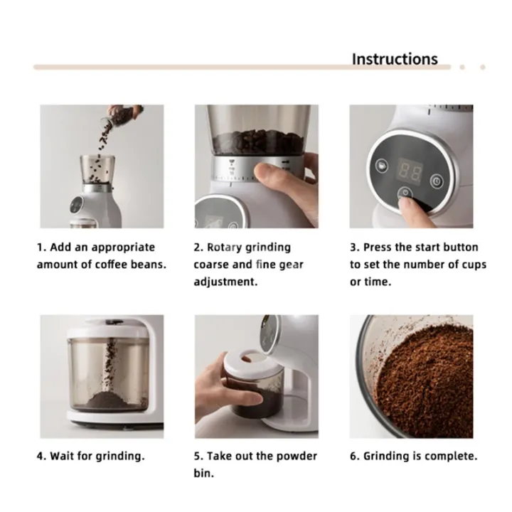 Fully Intelligent Coffee Machine Electric Burr Coffee Bean Grinder w 31