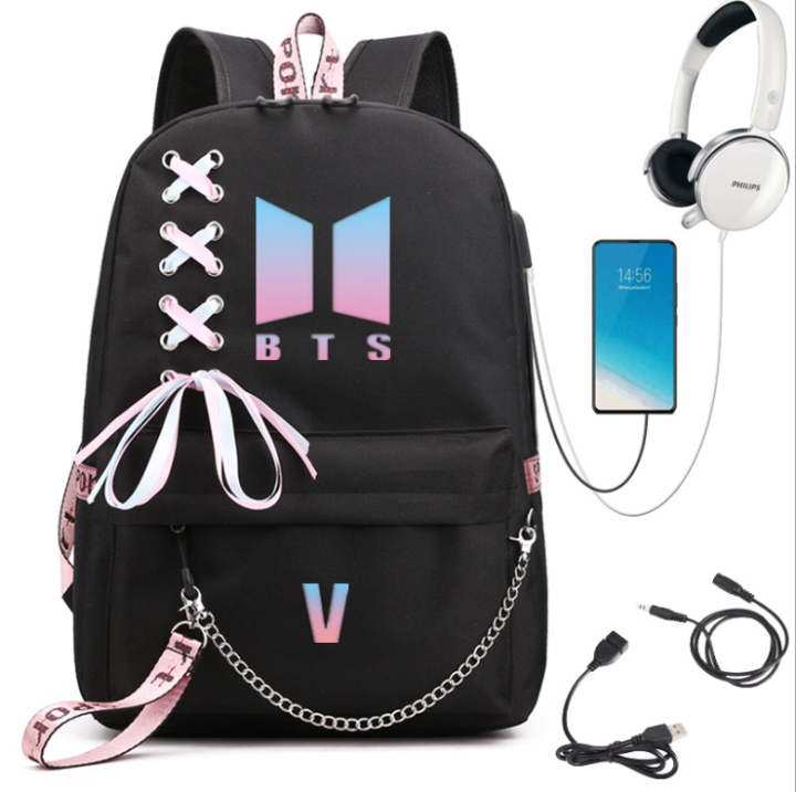 Partiss Unisex Kpop BTS Backpack (265 MXN) ❤ liked on Polyvore featuring  bags, backpacks, day pack backpack, unisex ba…