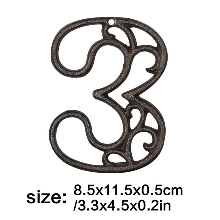 0-9หลักเหล็กหล่อบ้านป้ายทะเบียนโรงแรมแผ่นป้ายติดประตูห้องย้อนยุคหมายเลขที่อยู่ของตกแต่งผนังสวนในบ้านโล่ประกาศเกียรติคุณ