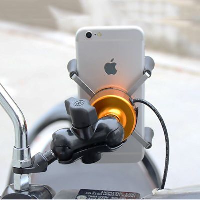 SMOYNG Aluminum Alloy USB Charger Motorcycle Phone Holder Support Motor Bike Handlebar Mirror Mount Mobile Stand For iPhone 12