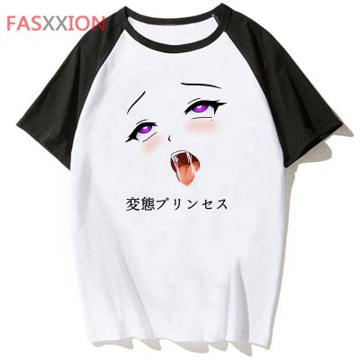 Ahegao เสื้อยืดเสื้อยืดฮาราจูกุตลกสำหรับฮอปเสื้อยืดแนวสตรีทเสื้อผู้ชายเสื้อยืดฮิปฮอป