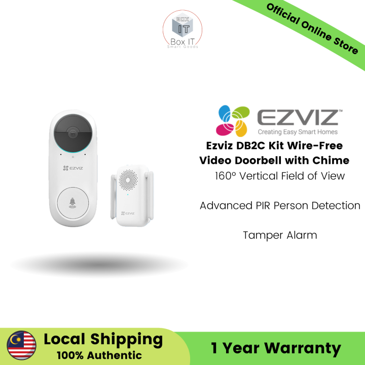 Ezviz DB2C Kit WireFree Video Doorbell with Chime 160° Vertical