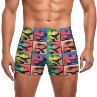 Dinosaur Swimming Trunks Pop Art  Memes Style Beach Push Up Swim Shorts Print Elastic Male Briefs Swimwear