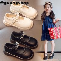 guangshop วินเทจสาวรองเท้าแบนกุทัณฑ์มุกทุกการแข่งขัน Velcro ป้องกันการลื่นนุ่มแต่เพียงผู้เดียวรองเท้าหนัง3-16ปีเด็กรองเท้า T22N06CC-122