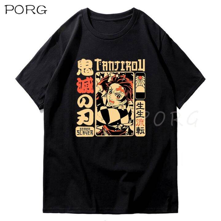 kimetsu-no-yaiba-t-shirt-men-casual-cotton-demon-slayer-tshirt-male-kawaii-tanjiro-tee-shirt-rengoku-100-cotton-gildan