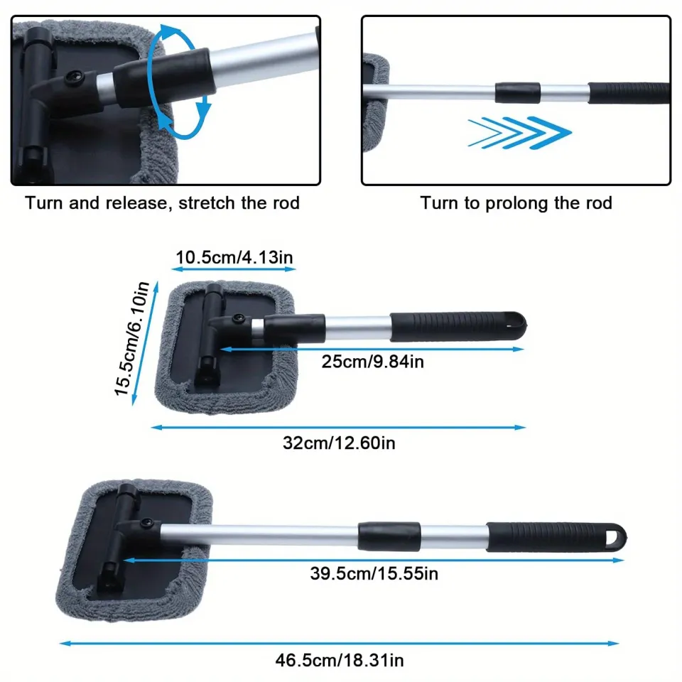 Windshield Cleaner Microfiber Car Window Cleaning Tool With