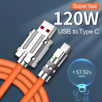 120W 6A เร็วสุดๆชาร์จอะลูมินัมอัลลอยอินเทอร์เฟซ Type-C สายชาร์จเร็วสายข้อมูลสำหรับสายข้อมูล Samsung Xiaomi Huawei