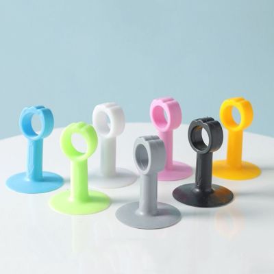 【LZ】△♟  4Pcs Soft Silicone Door Handle Stopper Color Suction Cup Shape Bathroom Wall Protector Anti-damage Mute Bumper Furniture Fitting