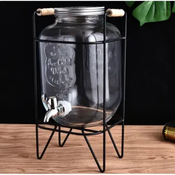 3500ml high quality glass dispenser jar for juice drinking