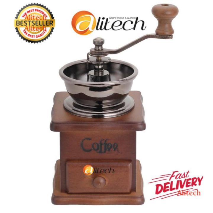 cfa-เครื่องบดกาแฟ-alitech-coffee-grinder-แบบมือหมุน-สแตนเลส-กล่องไม้คลาสสิค-coffeelitech-เครื-เครื่องบดเมล็ดกาแฟ