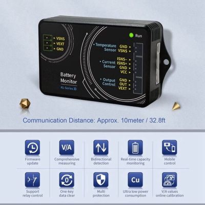 Battery Monitor,Bluetooth Battery Capacity Tester, 0‑120V Voltmeter Ammeter Testing Tool,Wireless Battery Multimeter