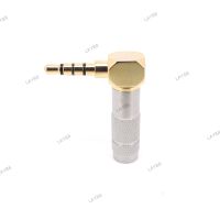 3.5mm Jack 4 Poles Audio Plug 90 Degree Right Angle Earphone Splice Adapter HiFi Headphone Terminal Solder Gold Plated Connector YB8TH