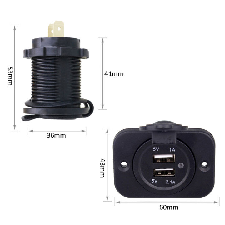 dual-usb-charger-ซ็อกเก็ตแผงกันน้ำ-3-1a-4-2a-power-outlet-อะแดปเตอร์ไฟ-led-12-24v-สำหรับรถเรือ-marine-โทรศัพท์มือถือ-kdddd