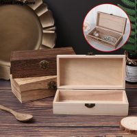 1 Pc Retro Jewelry Box Organizer Desktop Natural Wood Clamshell Storage Case Home Decoration Handcrafted Wooden Gift Boxes New