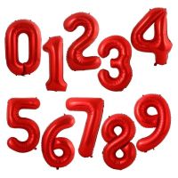 [HOT MAKXJWIGO 542] 40นิ้วสีแดงจำนวนลูกโป่งฟอยล์0 1 2 3 4 5 6 7 8 9สุขสันต์วันเกิดพรรค Balon ผู้ใหญ่/เด็กเด็กอาบน้ำ/ตกแต่งงานแต่งงานบอลลูน