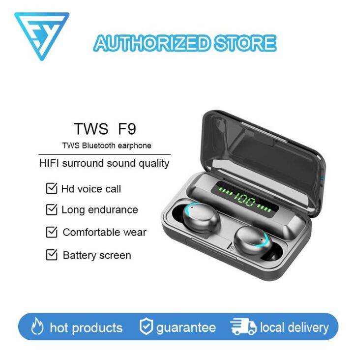 ส่งฟรี-tws-f9wireless-bluetooth-5-0-headset-earphone-earbud-หูฟังบลูทูธ-สเตอริโอ-หูฟังเล่นเกมส์-แยกเสียงซ้ายขวา-รุ่น-f9-หูฟังเพลง-เล่นเกมส์