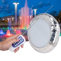 【LED สระว่ายน้ำ】โคมไฟสระว่ายน้ำ 35W 468LED RGBW รีโมทคอนโทรล ไฟบ่อ AC12V IP68 ไฟใต้น้ำแนวนอนกันน้ำ