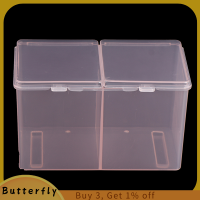 Butterfly Twin Well Empty กริดแบบพกพาเก็บกรณีเช็ดแผ่นผ้าฝ้าย Swab ภาชนะ