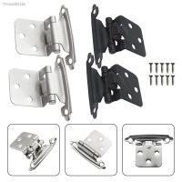 ♟♣◆ 2pcs Cabinet Hinges Overlay Self Closing Face Mount Cupboard Door Hinge Hydraulic Buffer Spring Hinge Furniture Hardware