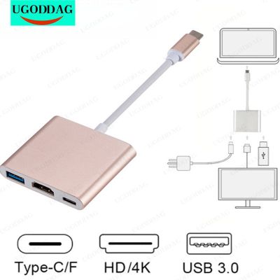 Type C To HDMI-compatible USB 3.0 Charging Adapter Converter USB-C 3.1 Hub Adapter For Mac Air Pro Huawei Mate10 Samsung S8 Plus USB Hubs