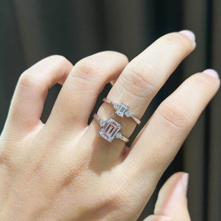 แหวน-emerald-cut-บ่าข้าง-2เม็ด-เหมาะสำหรับเป็นแหวนใส่แก้เคล็ดมาก