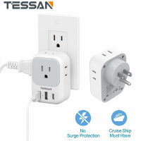 USB C Charger Multi Plug Extension Outlet Expender with 3 USB Plug Type C Adapter,TESSAN 3 USB Wall Charger Multiports (1 USB C Port),Power Bar Station Power Socket Power Adapter USB Adaptor with 4 Outlet Splitter for Cruise, Home, Office, Dorm Essentials