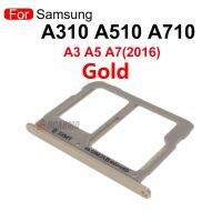 Aocarmo เครื่องอ่านช่องเสียบบัตรสองซิมถาดใส่ซิมไมโคร SD A510 A310 A3ขาตั้งสำหรับ Samsung Galaxy อะไหล่ทดแทน2016 A7